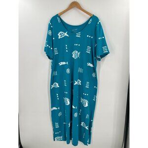 Blue Fish Print Dress